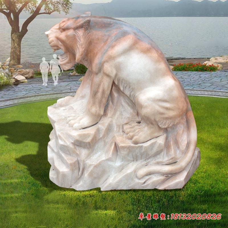 晚霞红生肖虎雕塑