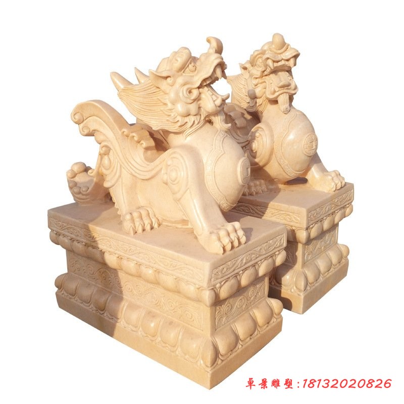 晚霞红镇宅貔貅石雕