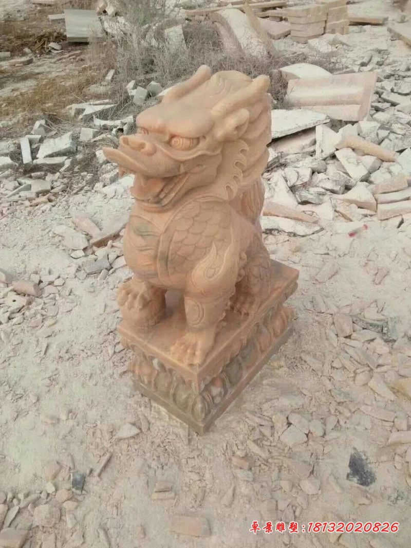 踩球小麒麟石雕