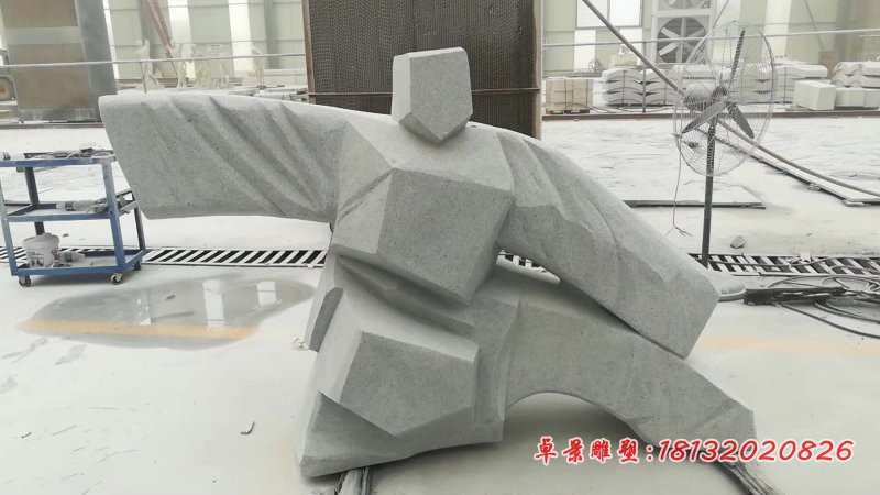 抽象练武功人物石雕