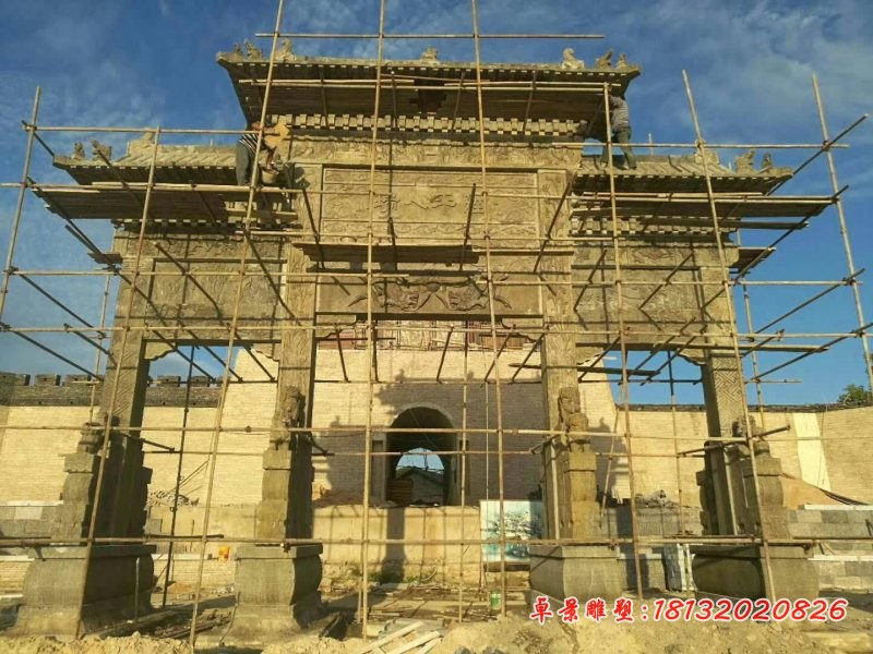 大理石城门牌坊石雕