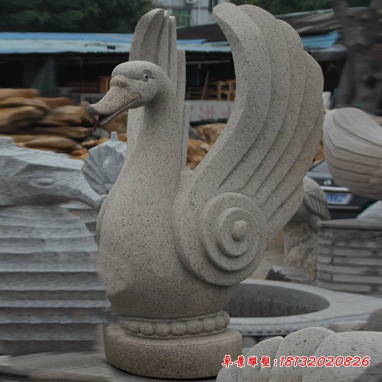 大理石抽象喷水天鹅石雕