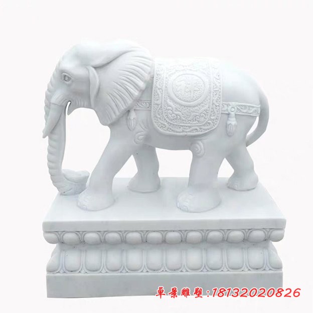 汉白玉吉祥如意石雕象