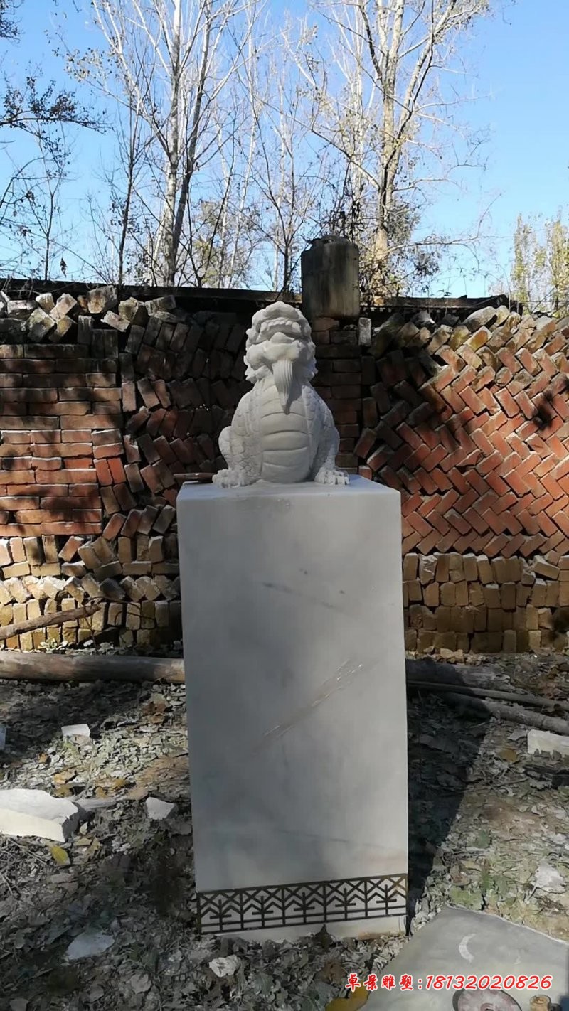 汉白玉龙生九子石雕 (4)