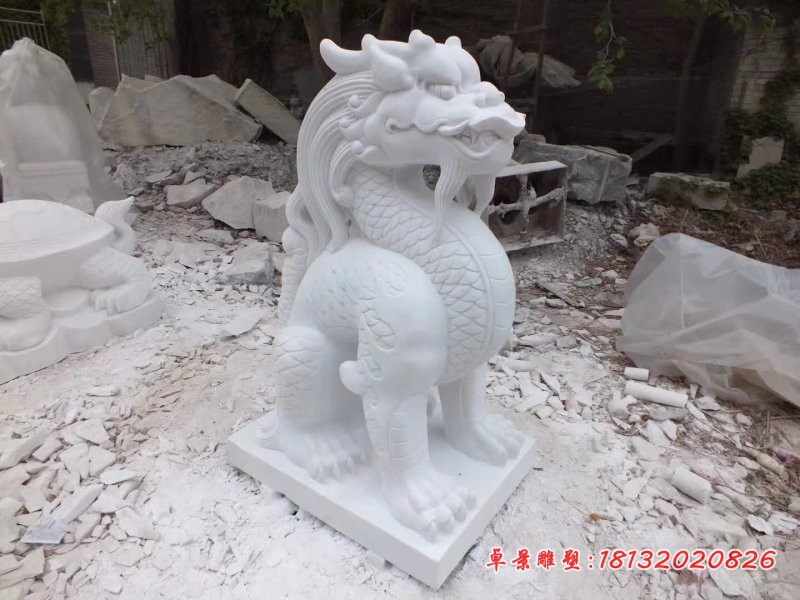 汉白玉龙生九子狻猊石雕