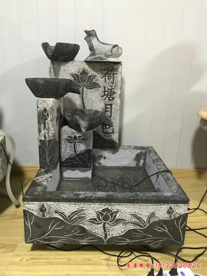 荷塘月色流水石槽