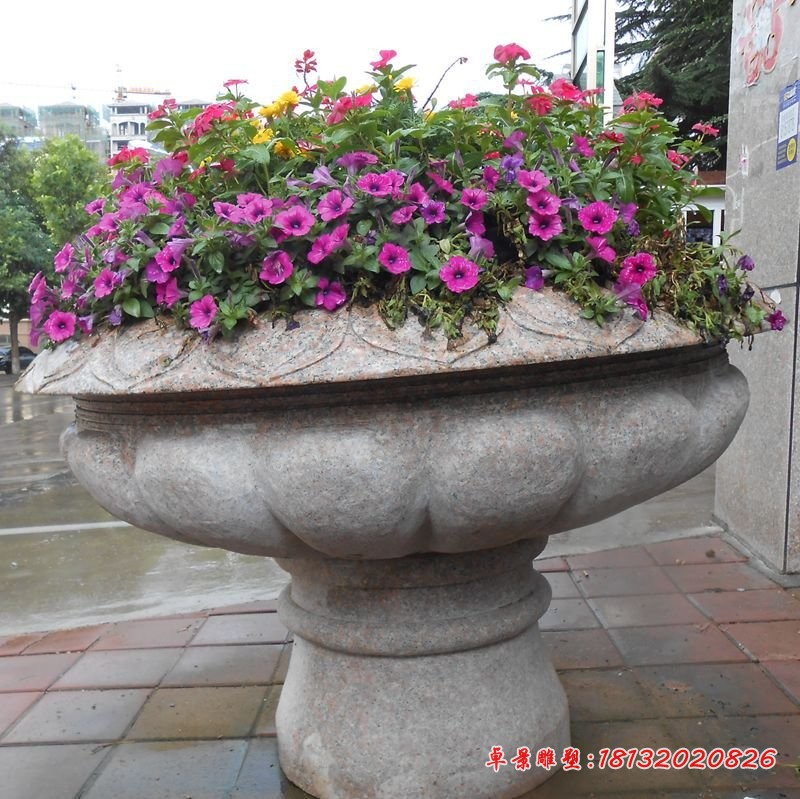 花岗岩花盆石雕
