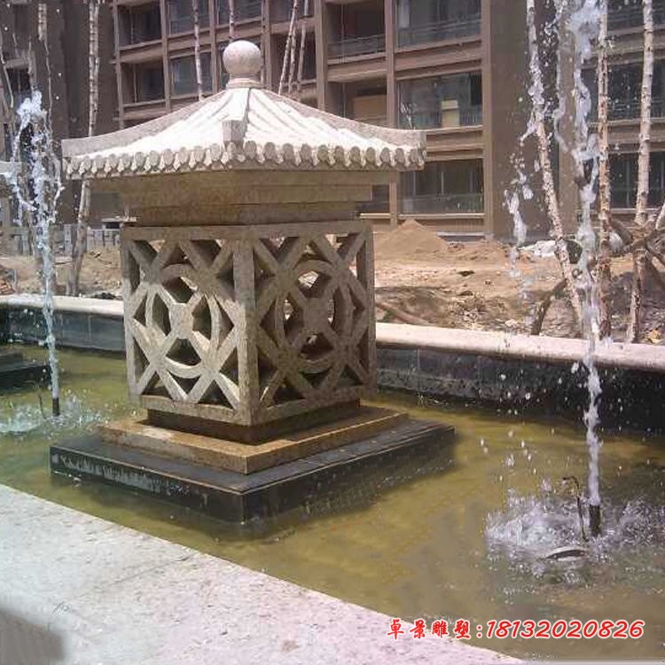 花岗岩镂空石灯