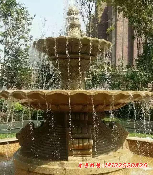 花岗岩双层别墅欧式喷泉石雕
