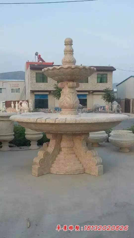 花岗岩双层欧式喷泉石雕