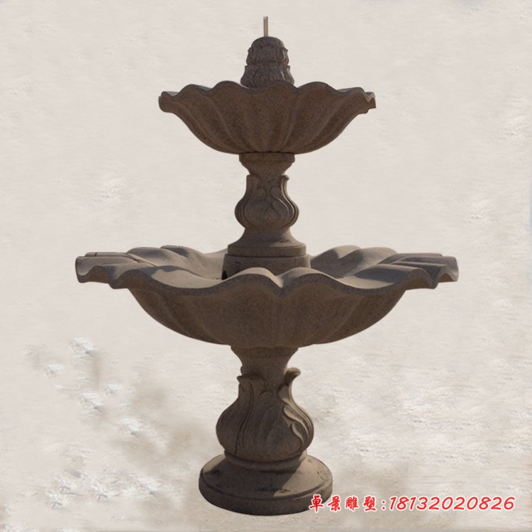 花岗岩双层喷水盆石雕