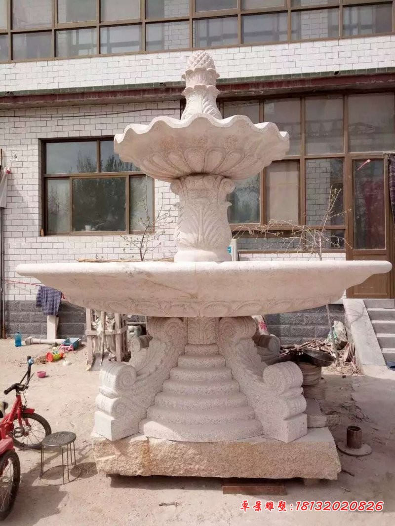 花岗岩双层喷泉石雕 (2)