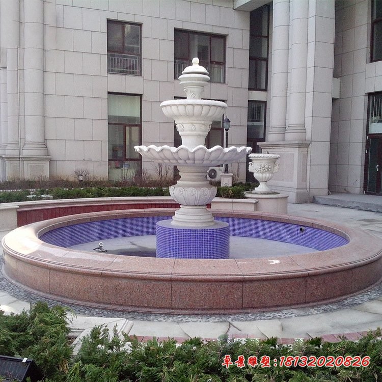 简约欧式三层喷泉石雕