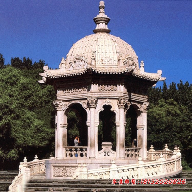 欧式造型圆顶凉亭石雕