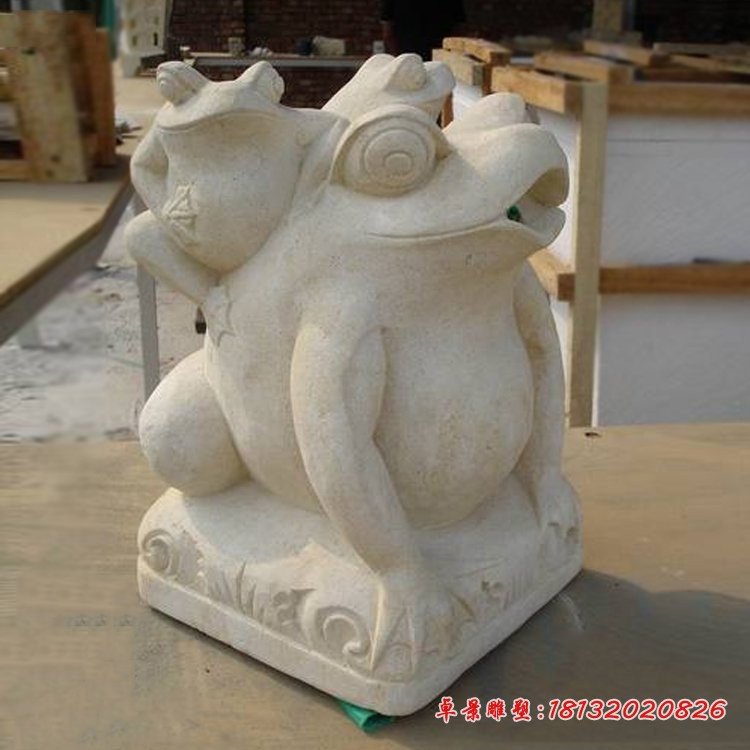 喷水母子青蛙石雕