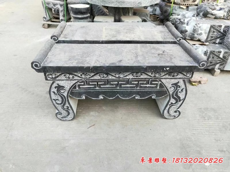 青石长条供桌石雕 (1)