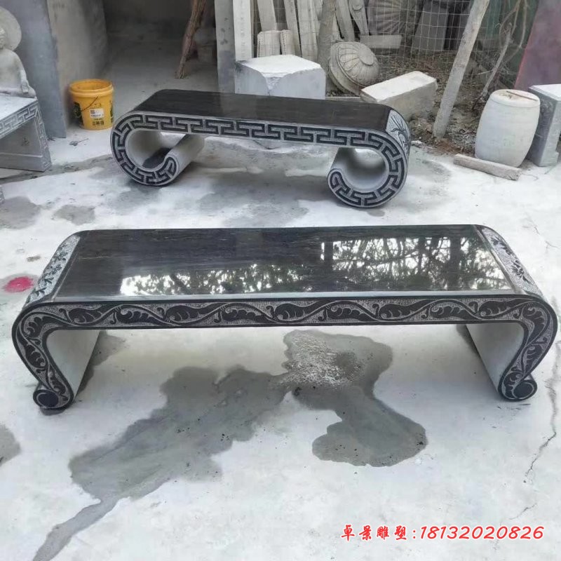 青石长条供桌石雕 (4)