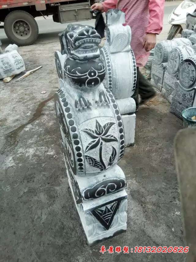 青石招财门口貔貅石雕门墩