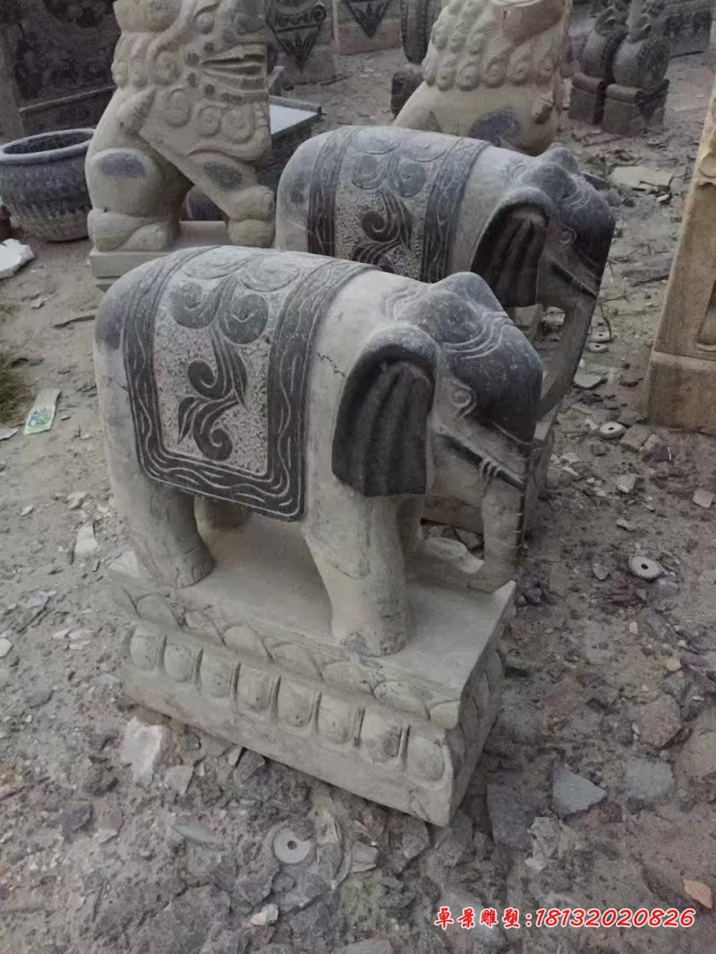 青石镇宅小象石雕 (3)