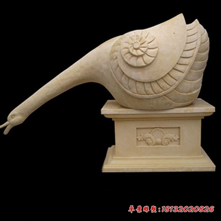 砂岩抽象喷水天鹅石雕