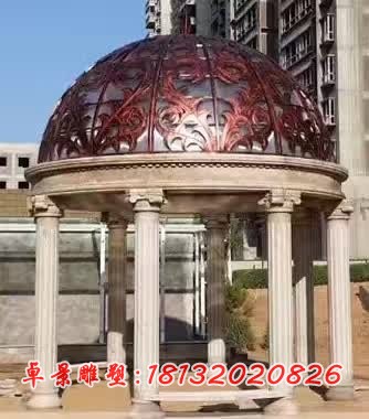 砂岩圆顶欧式凉亭石雕 (3)