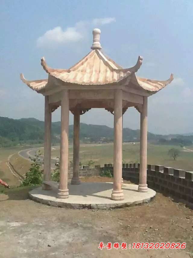 石雕六角凉亭