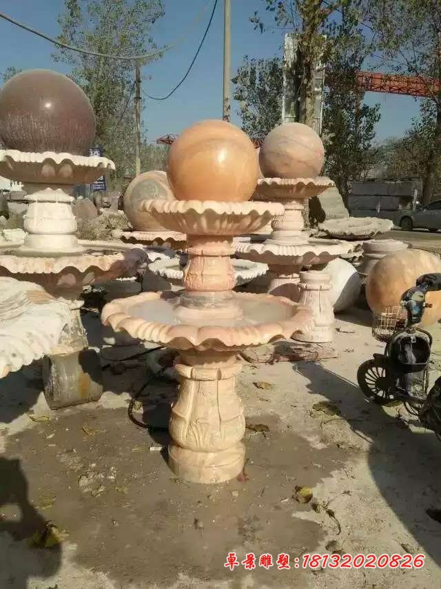 石雕小型双层风水球 (2)