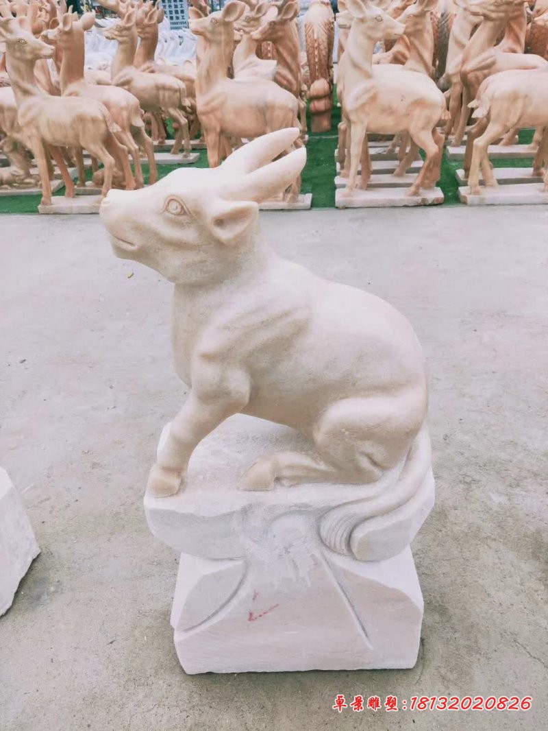 晚霞红十二生肖动物石雕 (7)