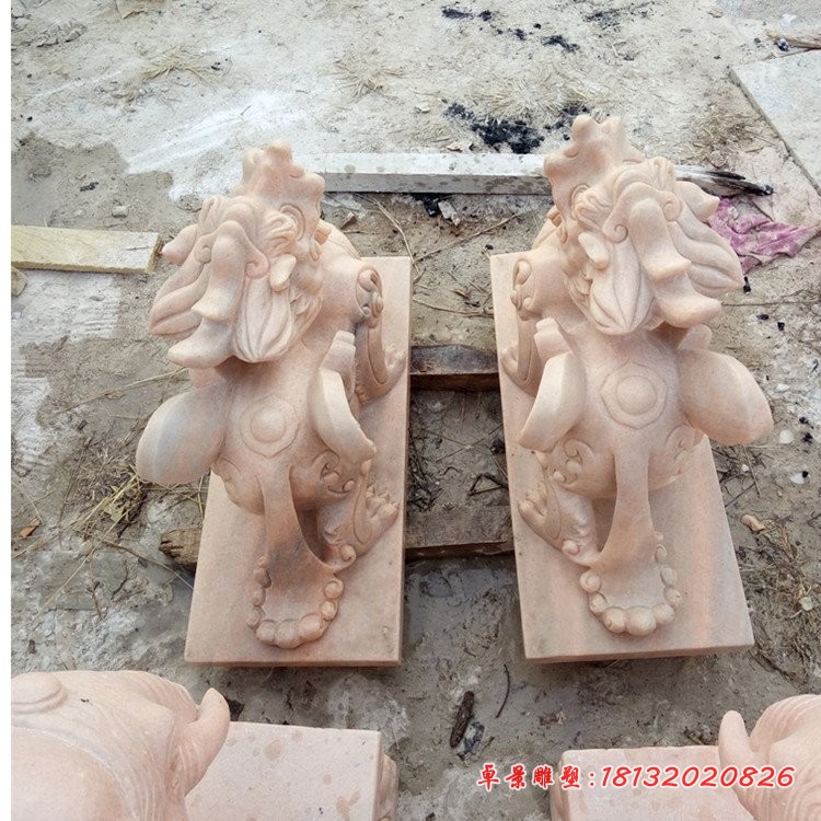 晚霞红小貔貅石雕