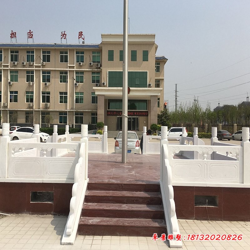 校园汉白玉升旗台雕塑 (4)