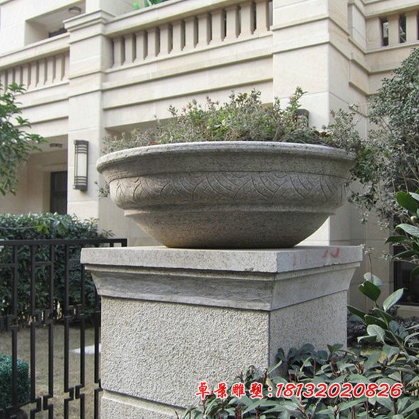 别墅景观雕塑大理石花盆 