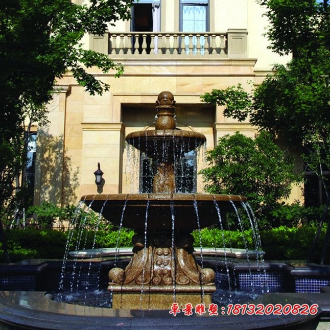 别墅景观雕塑多层喷泉石雕