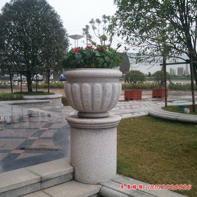 别墅景观石雕大理石花盆