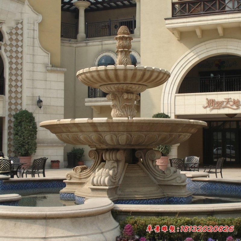 别墅景观石雕大型喷泉雕塑 