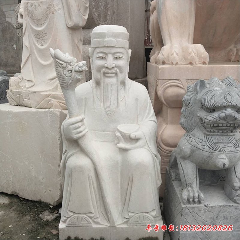财神爷石雕大理石神像