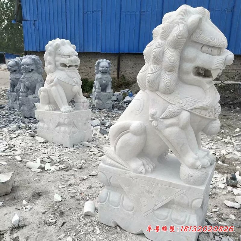 大理石狮子公园动物雕塑 (3)