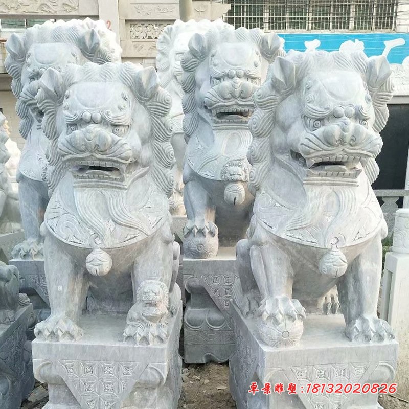 大理石狮子企业景观雕塑 (3)