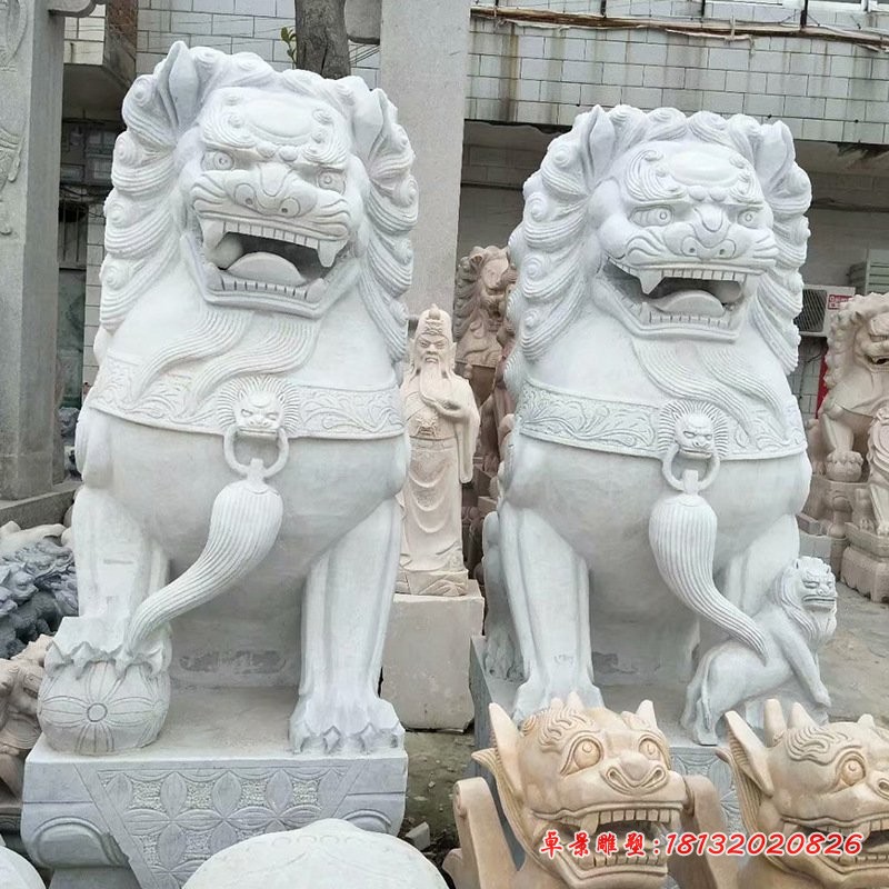 大理石狮子企业景观雕塑 (7)
