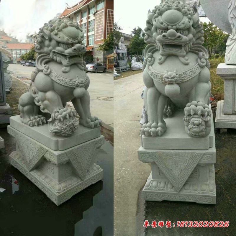 大理石狮子企业景观石雕