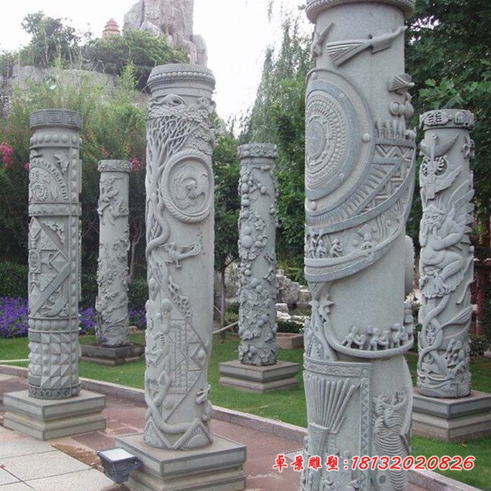 大理石柱公园景观石雕