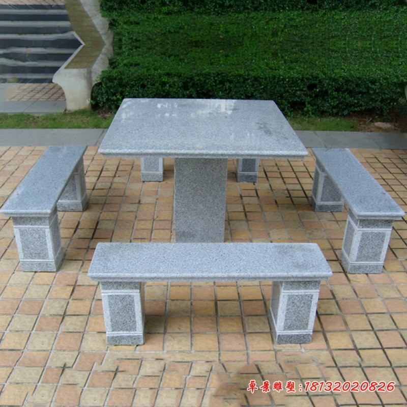 大理石桌凳方形桌凳石雕