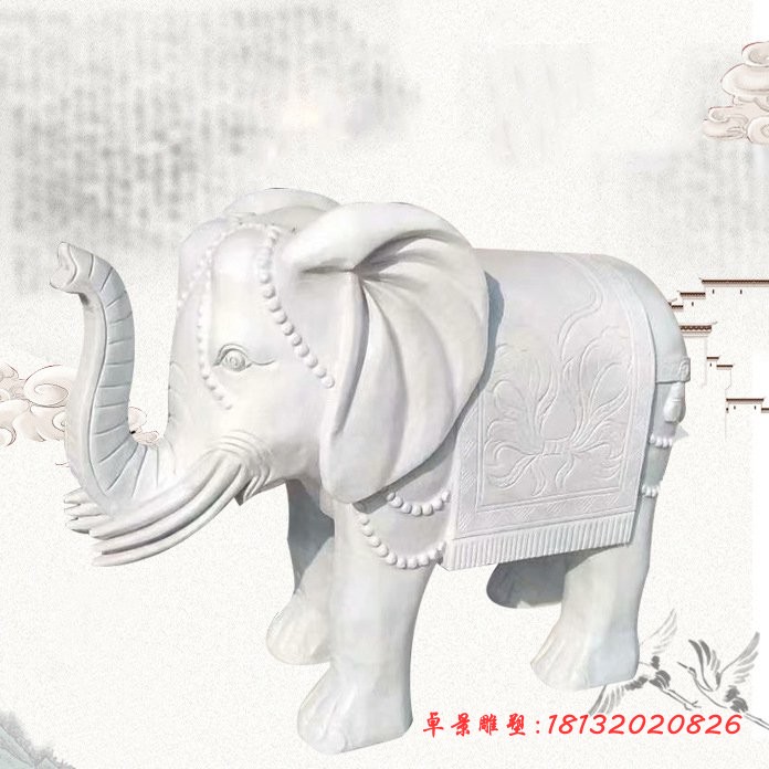 大象石雕公园动物石雕 