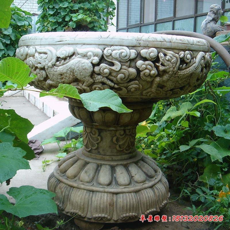仿古花盆雕塑公园景观石雕