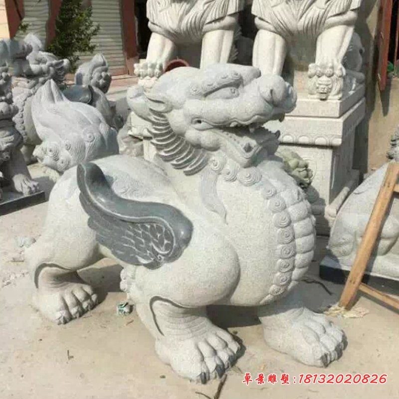 仿古貔貅石雕招财神兽雕塑