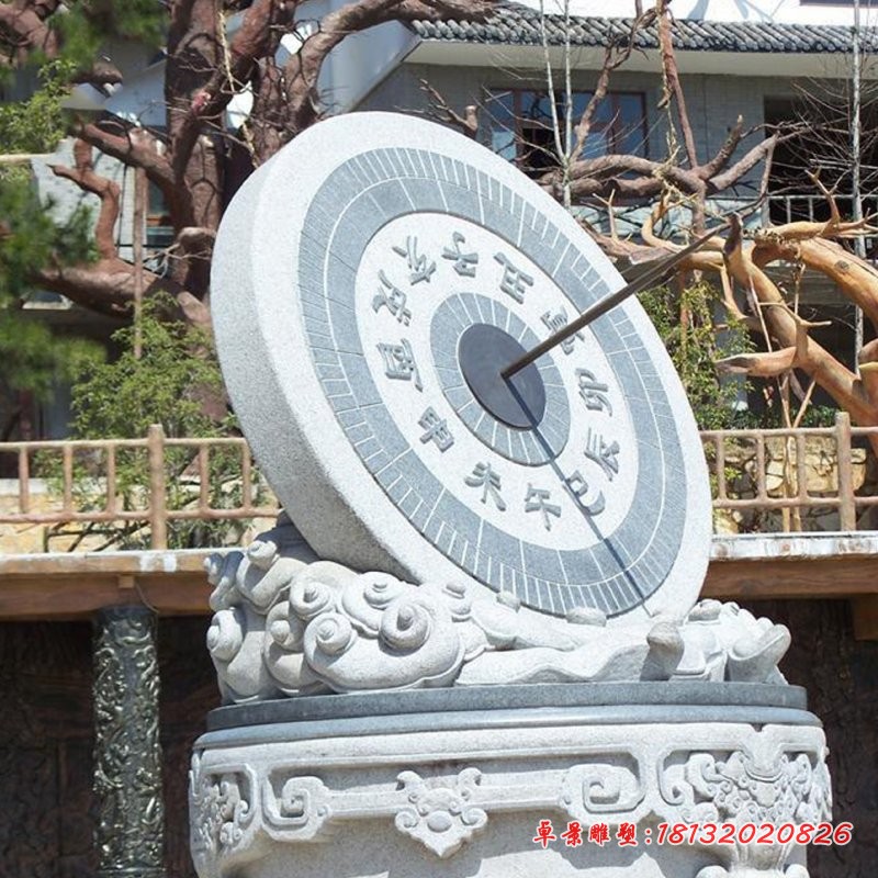 仿古日晷石雕校园景观雕塑