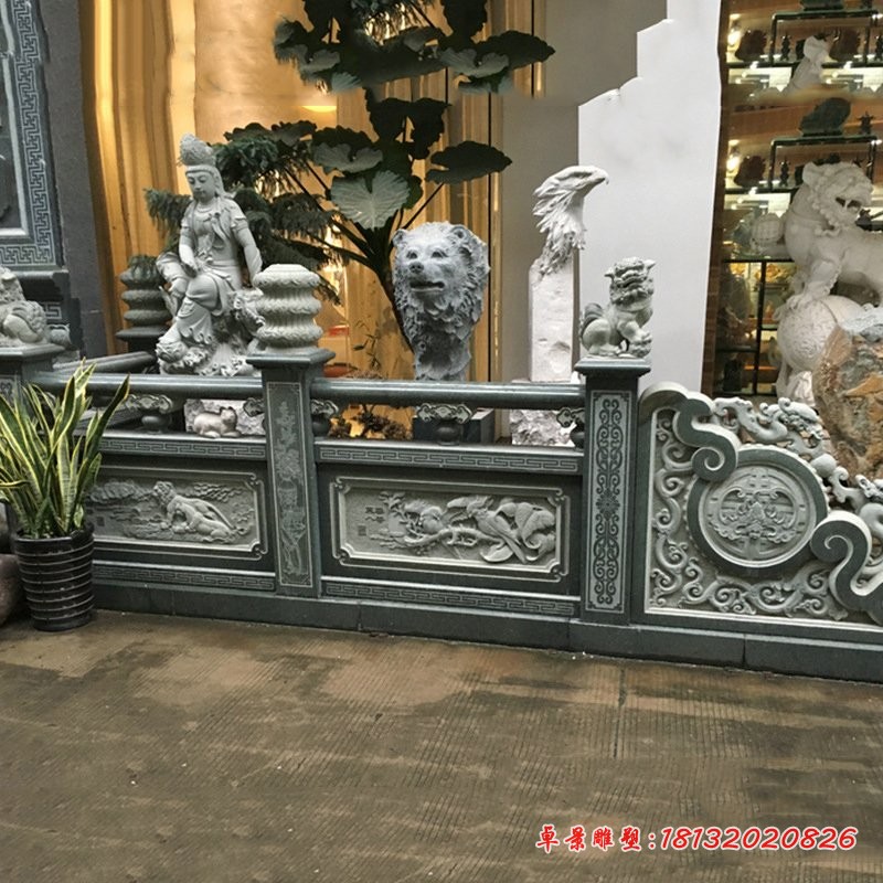 仿古石栏板公园景观雕塑