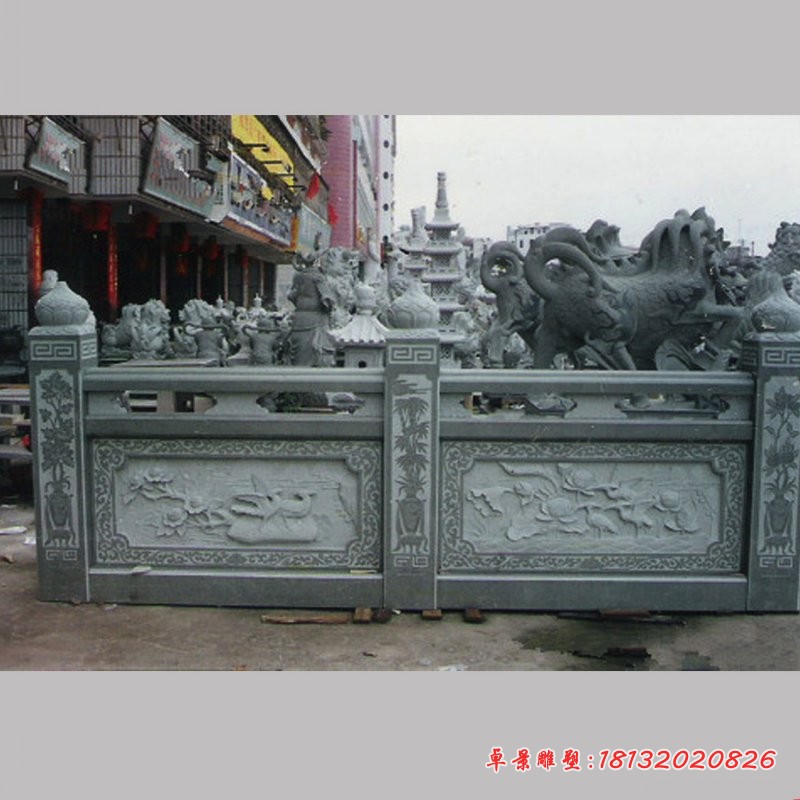 仿古石栏板公园景观石雕