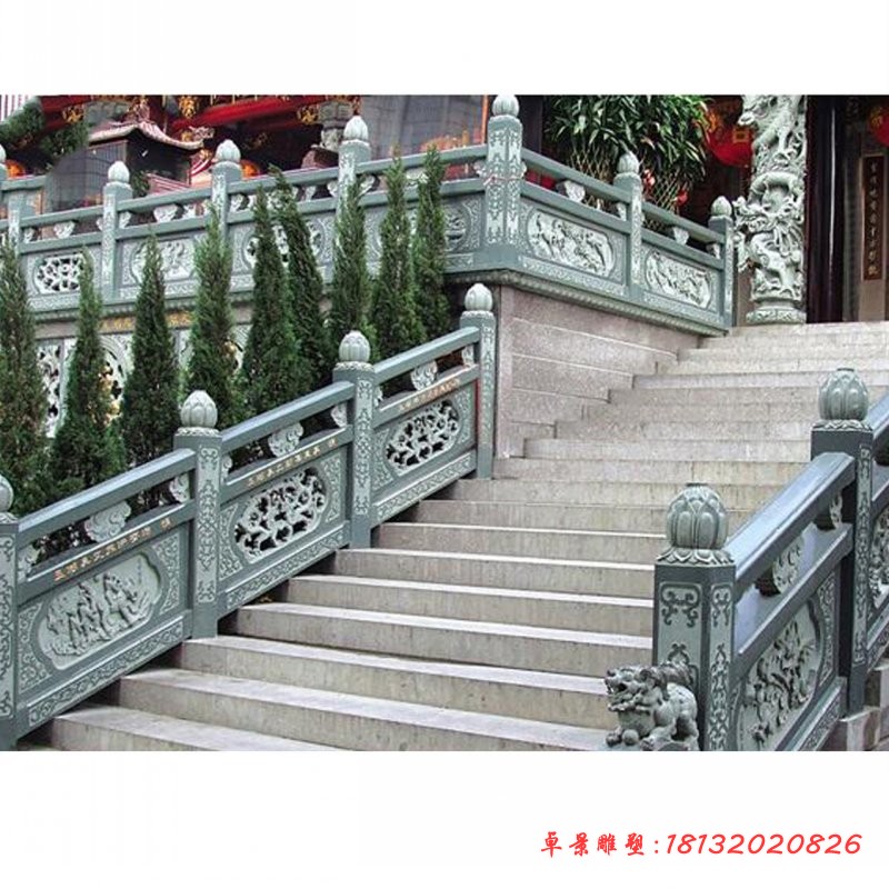 仿古石栏板寺庙栏板石雕