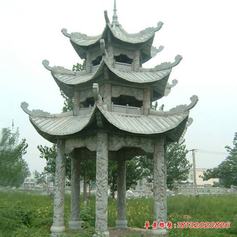 仿古石凉亭多层凉亭石雕