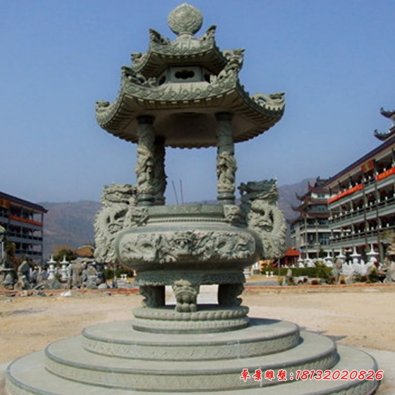 仿古石香炉寺庙景观雕塑